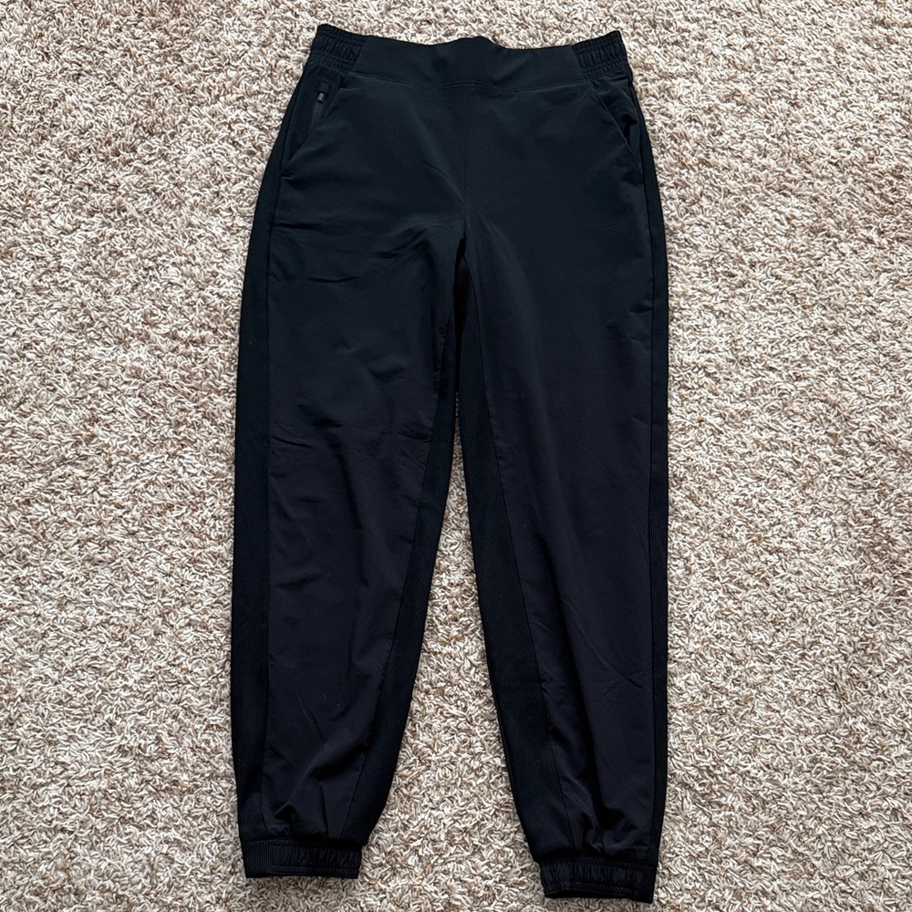 Athleta Black Cotton Lined Joggers